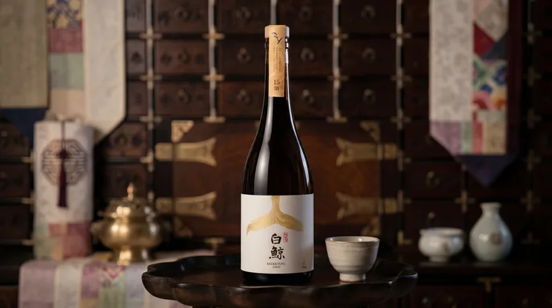 Baekgyeong bottle in a calm interior
